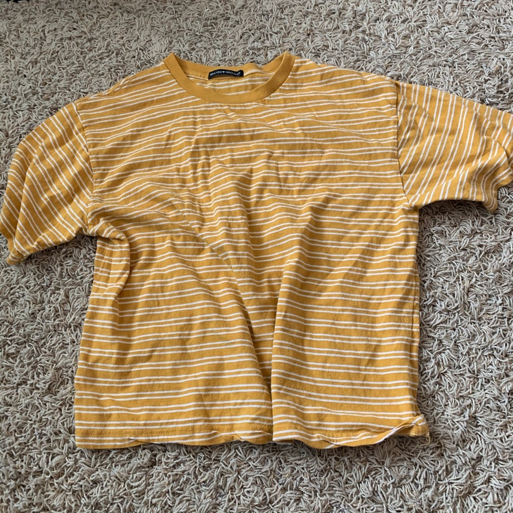 Yellow brandy Melville striped aleena top - Picture 2 of 2
